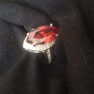 Red and Silver Ring size 8